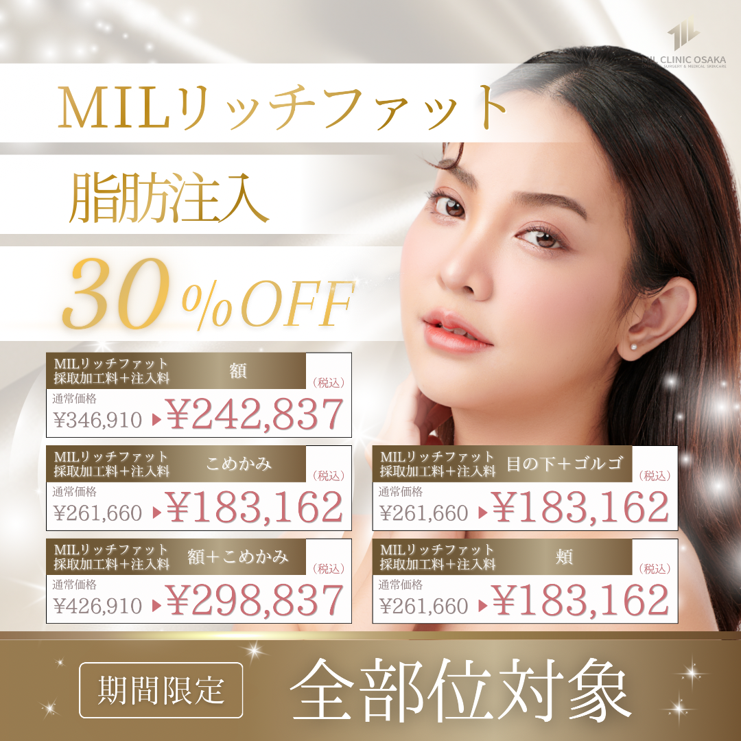 MILリッチファット脂肪注入 30%OFF