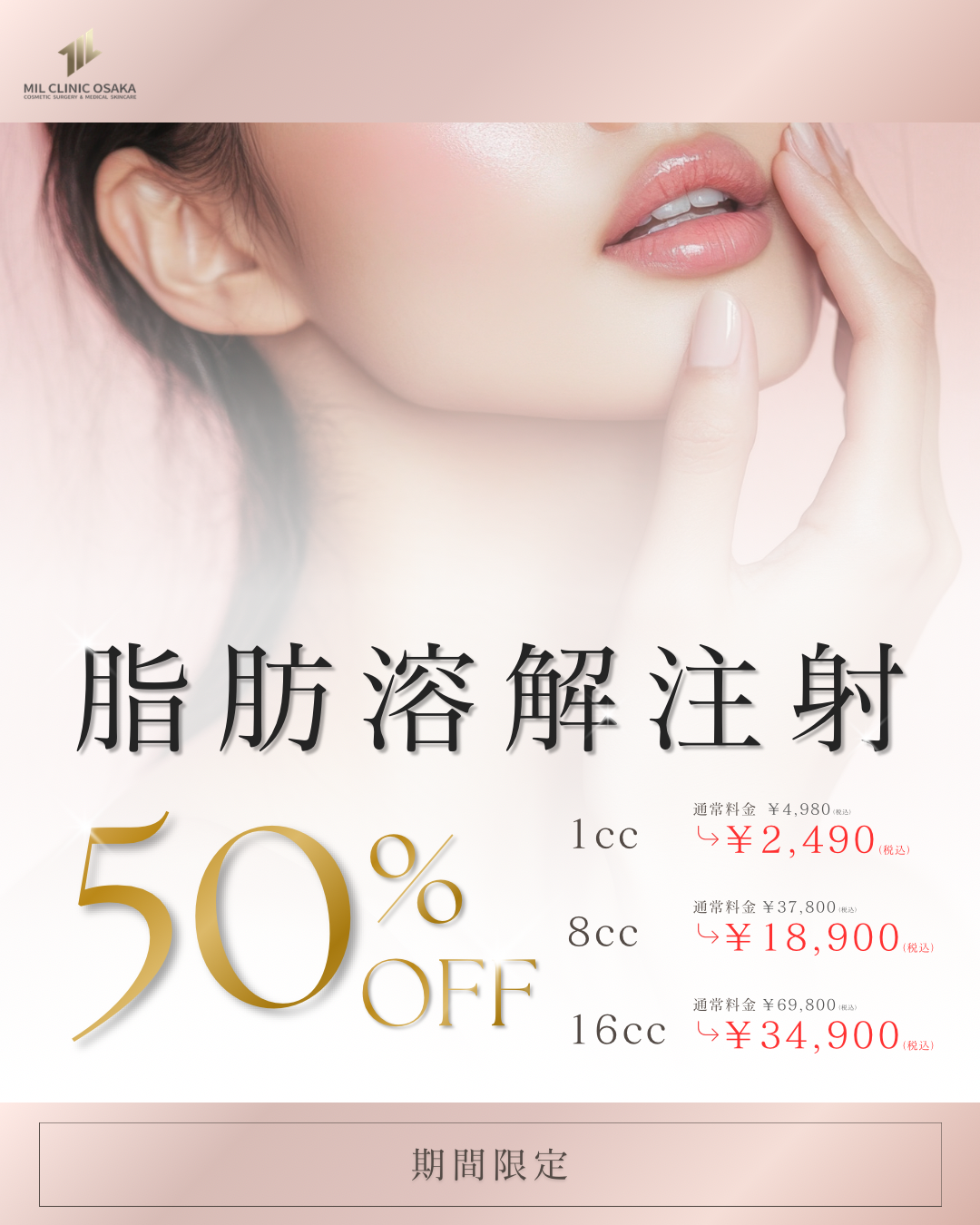 脂肪溶解注射 50%OFF
